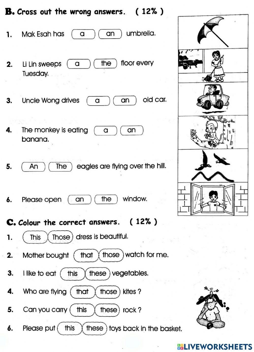 Level 1 Grammar Worksheets
