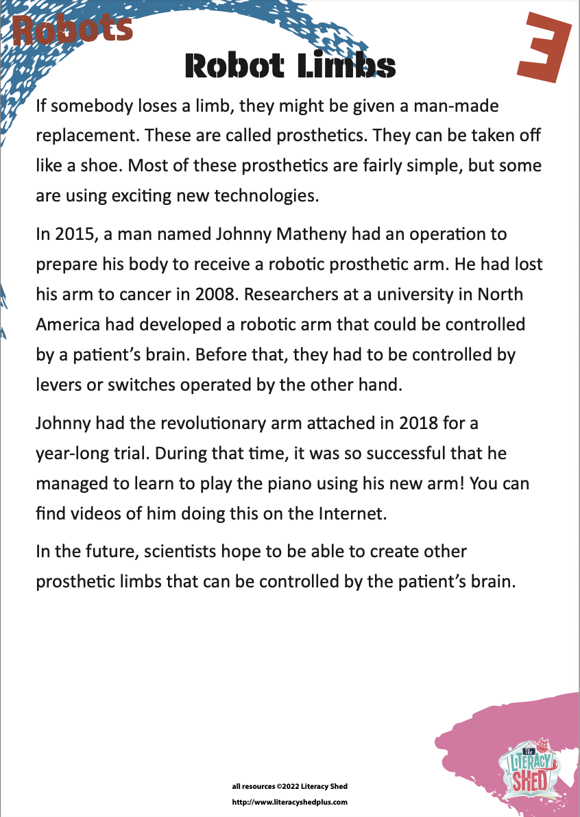 Grammar Robot Worksheet