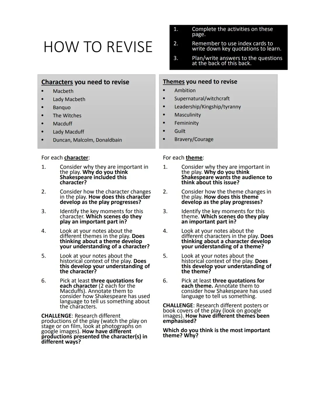 Macbeth Practice Questions And Exam Answers For GCSE English Literature As PDF Knowunity