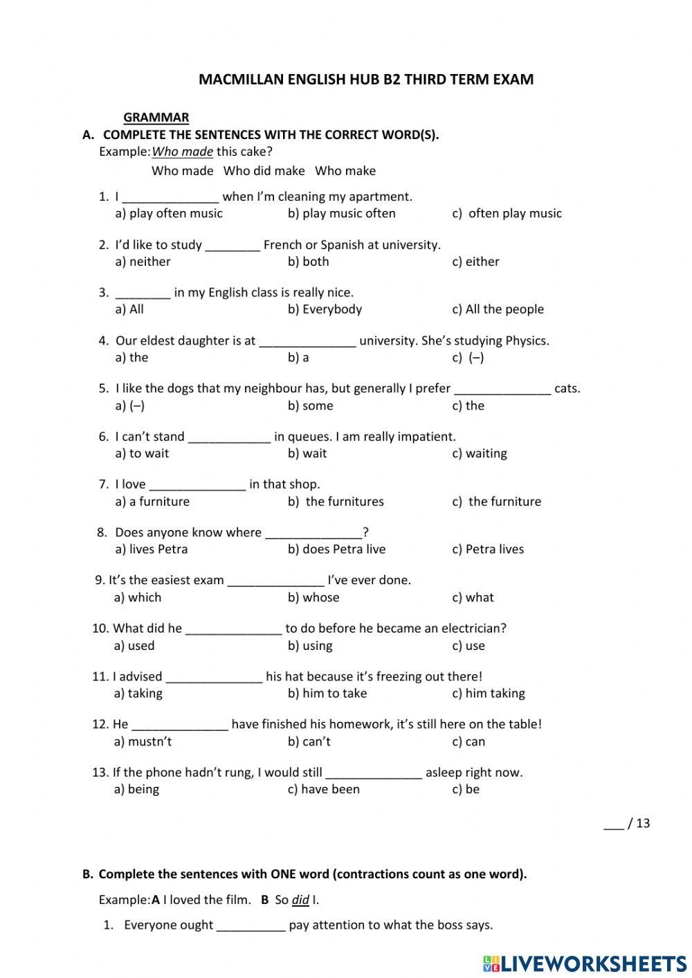 Macmillan Free Grammar Worksheets Macmillan Free Grammar Worksheets