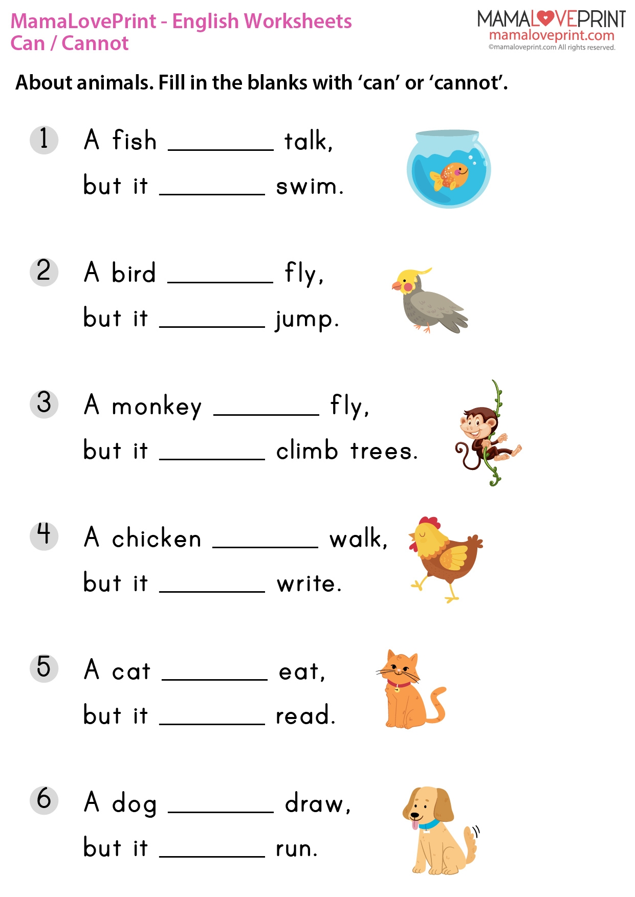 MamaLovePrint Grade 1 English Worksheets Basic Grammar Can MamaLovePrint Grade 1 English Worksheets Basic Grammar Can