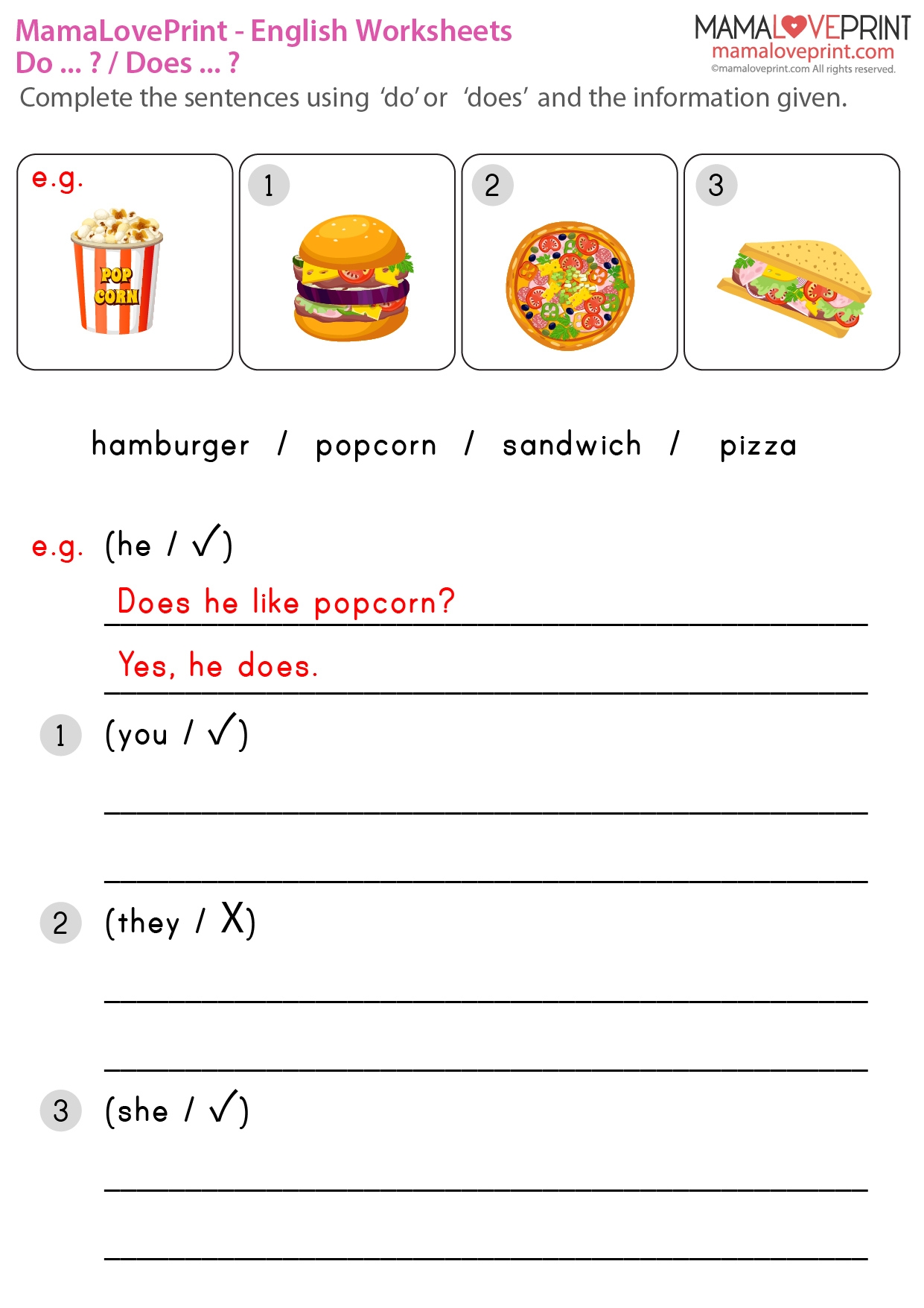 MamaLovePrint Grade 1 English Worksheets Basic Grammar Do Does Do Not Does Not PDF Free Download MamaLovePrint Grade 1 English Worksheets Basic Grammar Do Does Do Not Does Not PDF Free Download