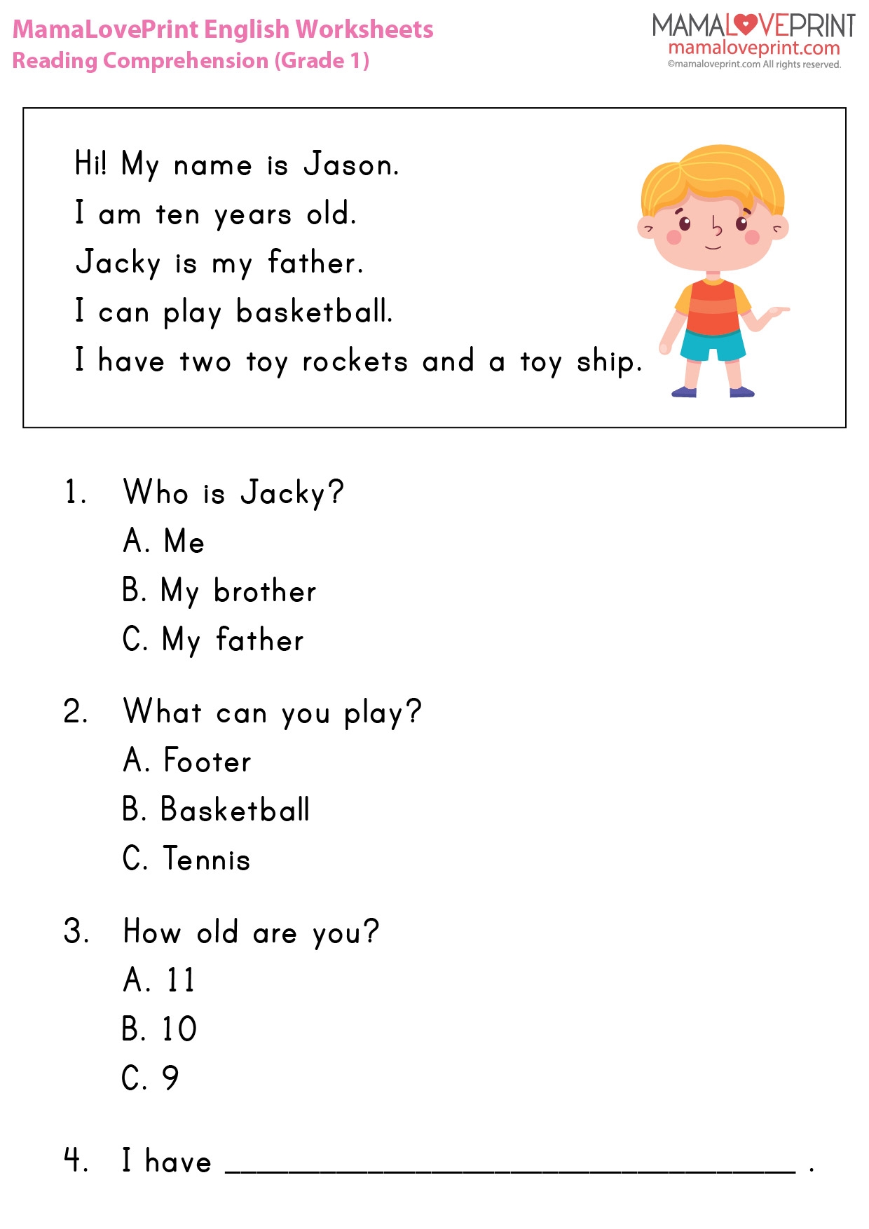 MamaLovePrint Grade 1 English Worksheets Reading Comprehension Grade 1 PDF Free Download