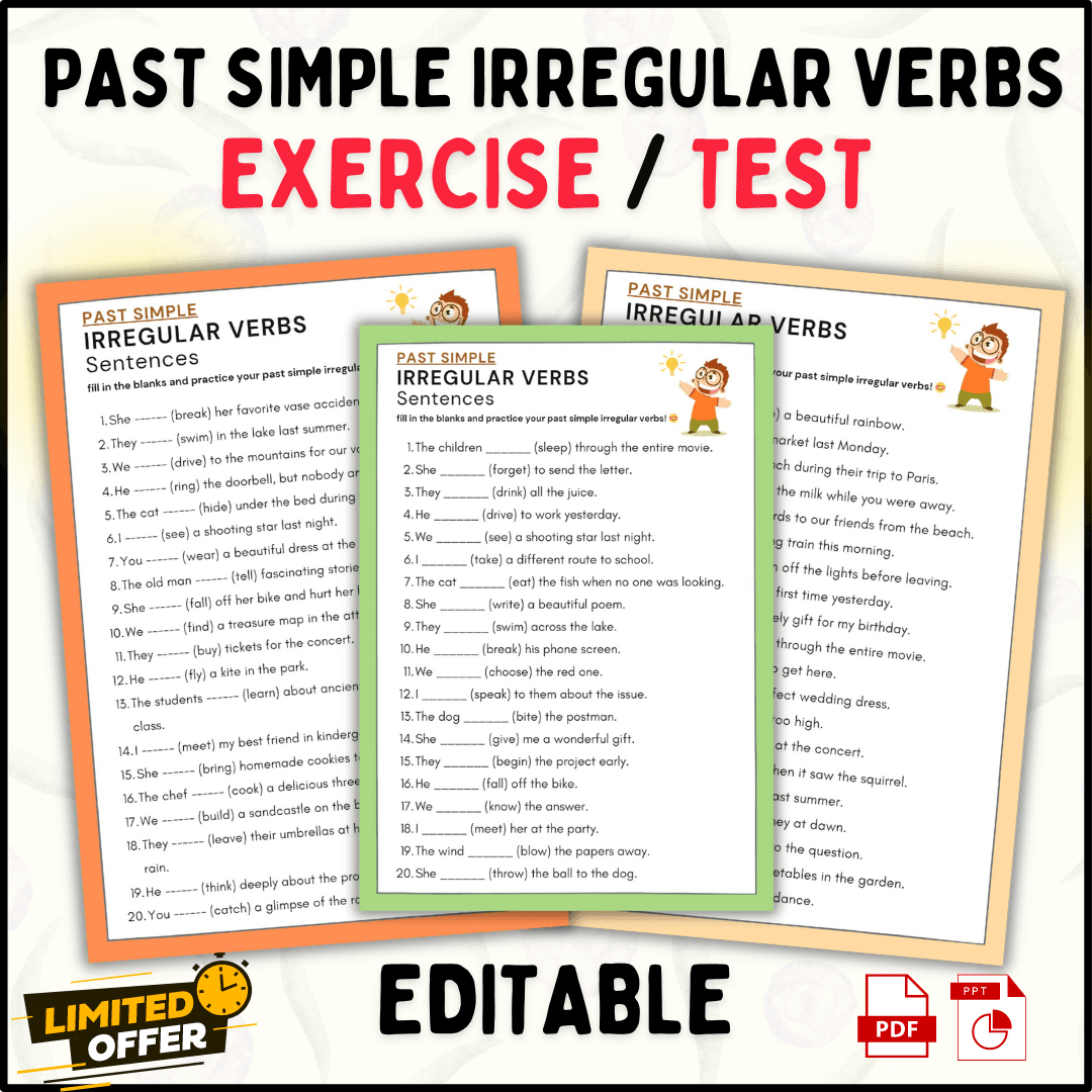 Master Past Simple Irregular Verbs With Fill In Worksheets