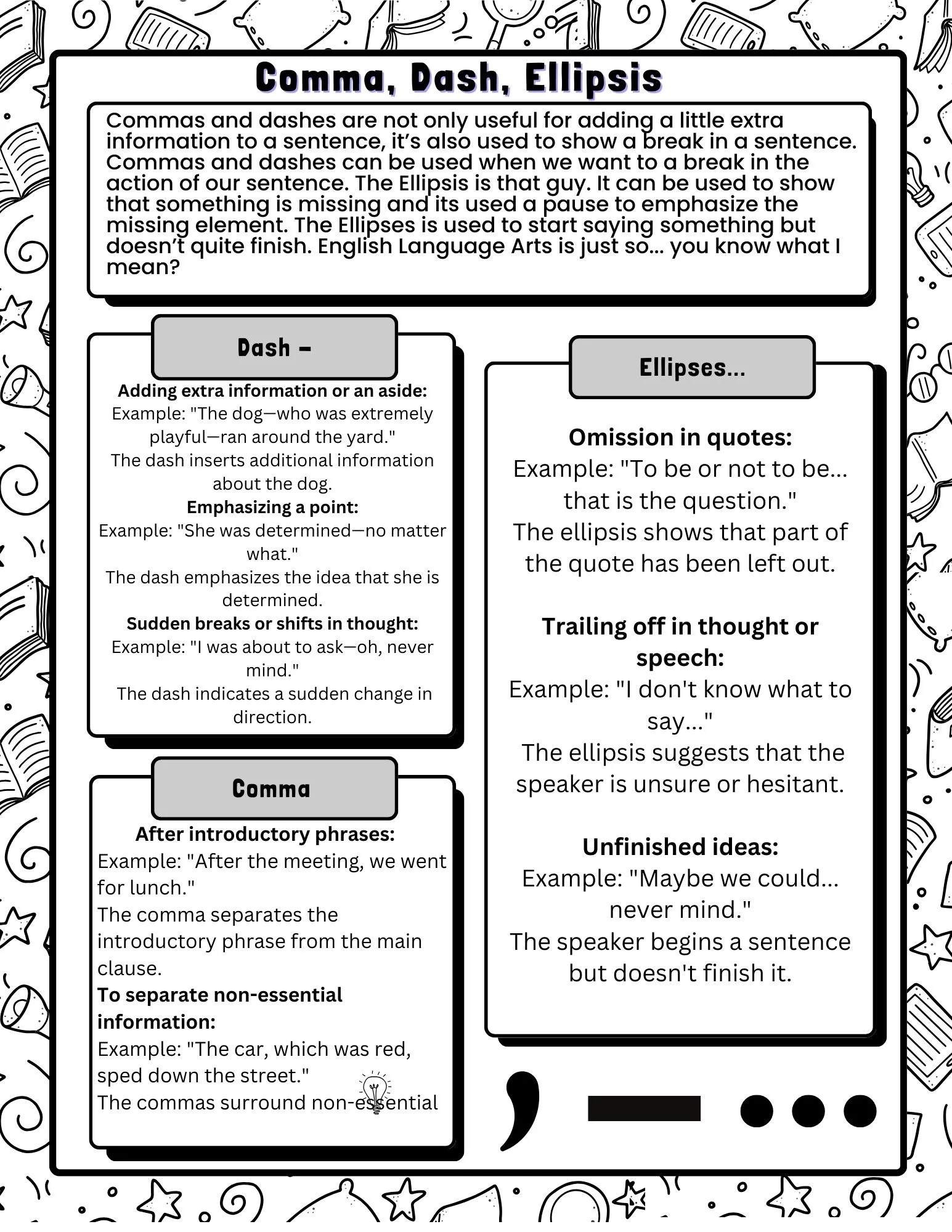 Grammar Ellipses Worksheet