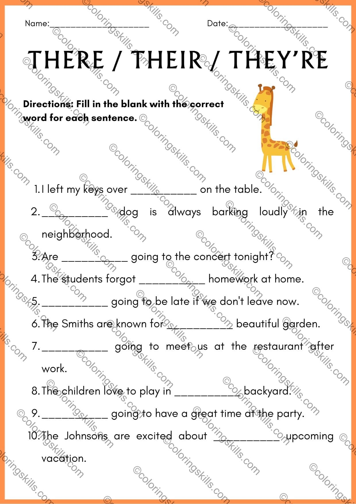 Master Their There And They re Grammar Worksheets
