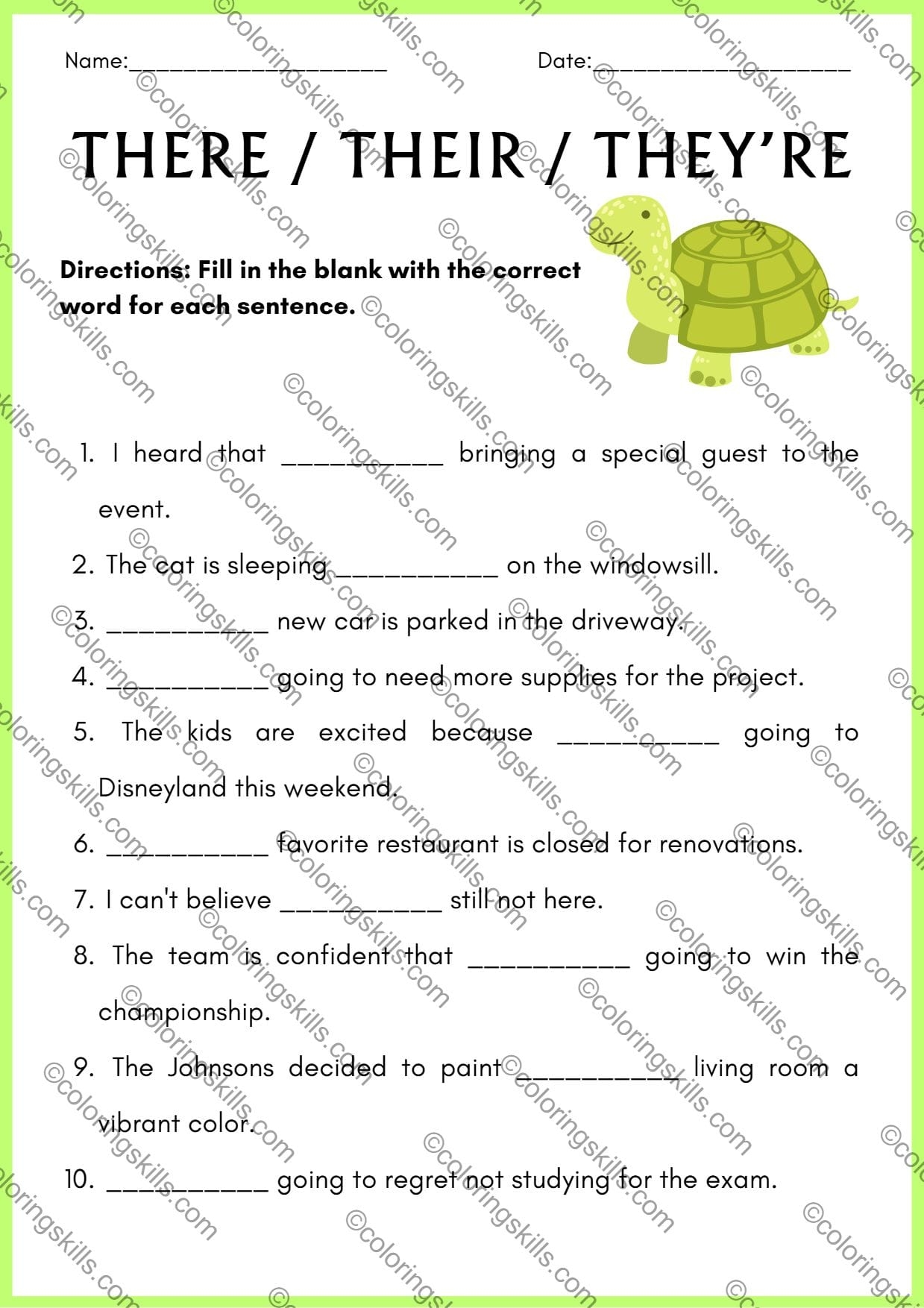 Master Their There And They re Grammar Worksheets