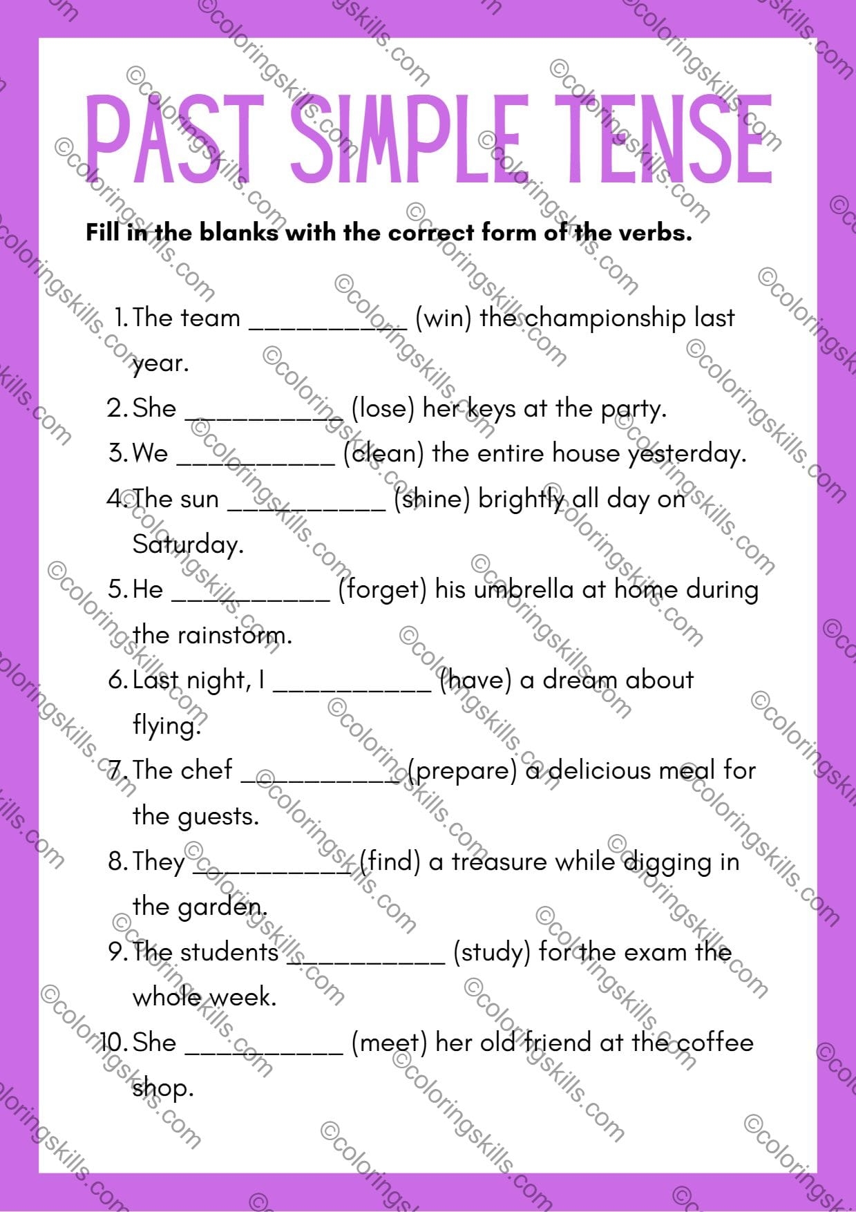 Mastering The Past Simple Tense Grammar Worksheets PDF U0026 Editable PPT 