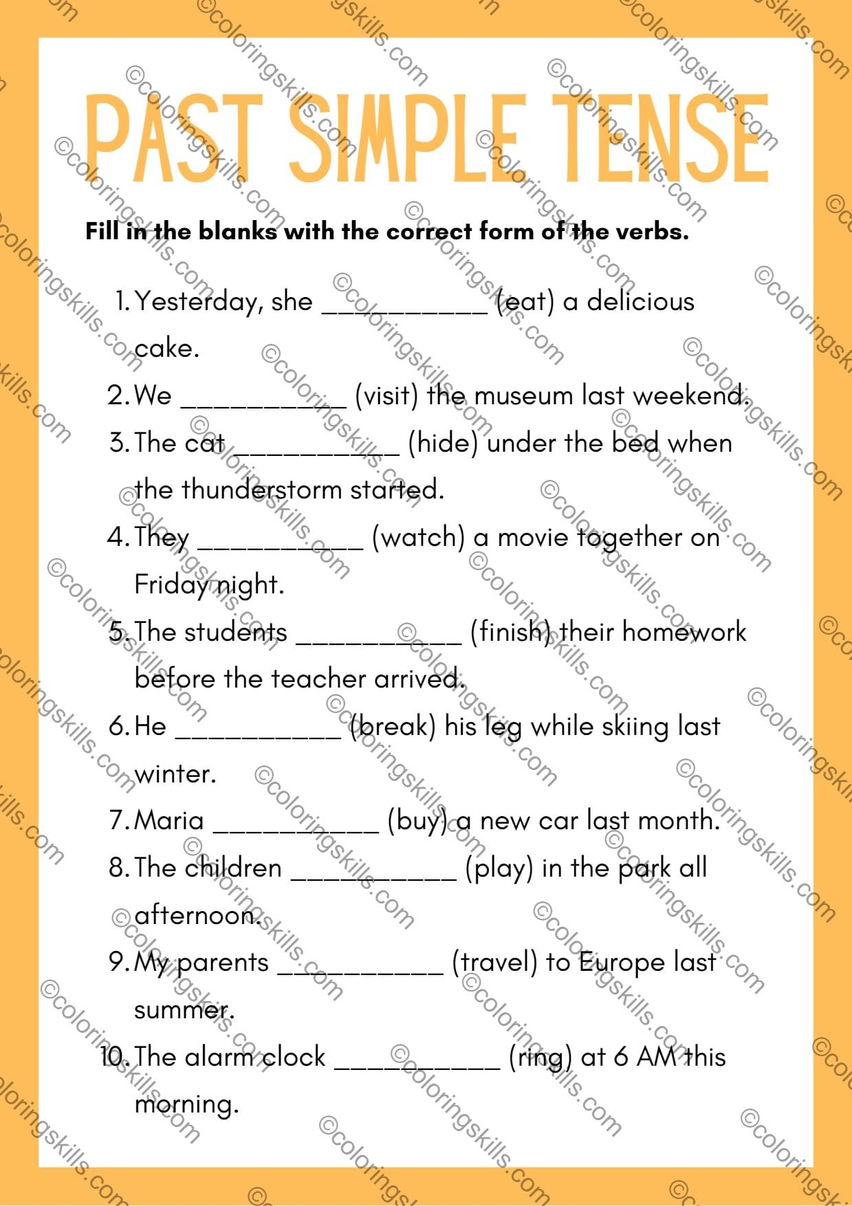 Mastering The Past Simple Tense Grammar Worksheets PDF U0026 Editable PPT 