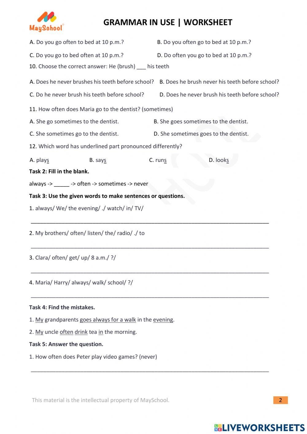 MaySchool Gra Free Interactive Worksheets 1986063