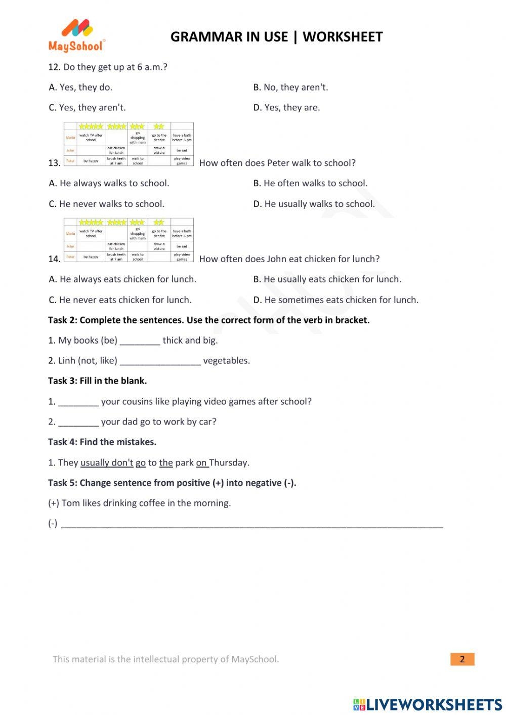 ma Grammar Worksheet