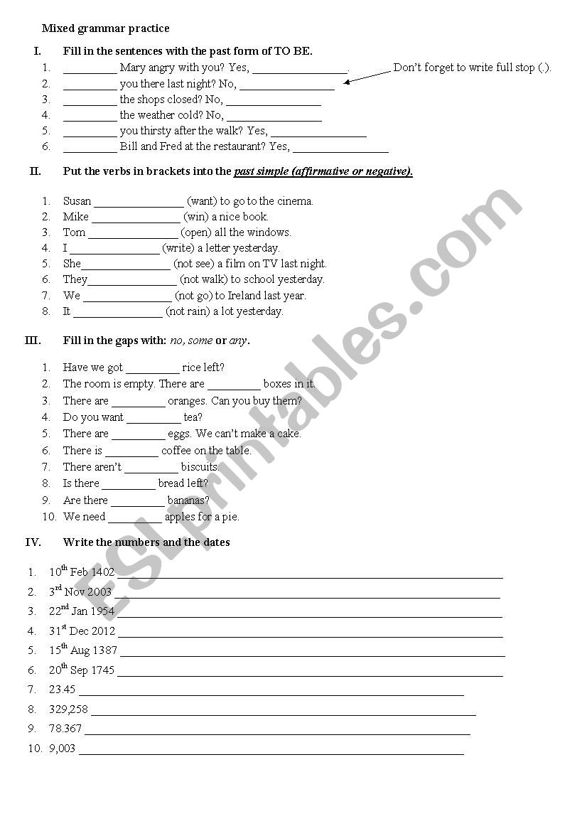 Mixed English Grammar ESL Worksheet By Igivlado
