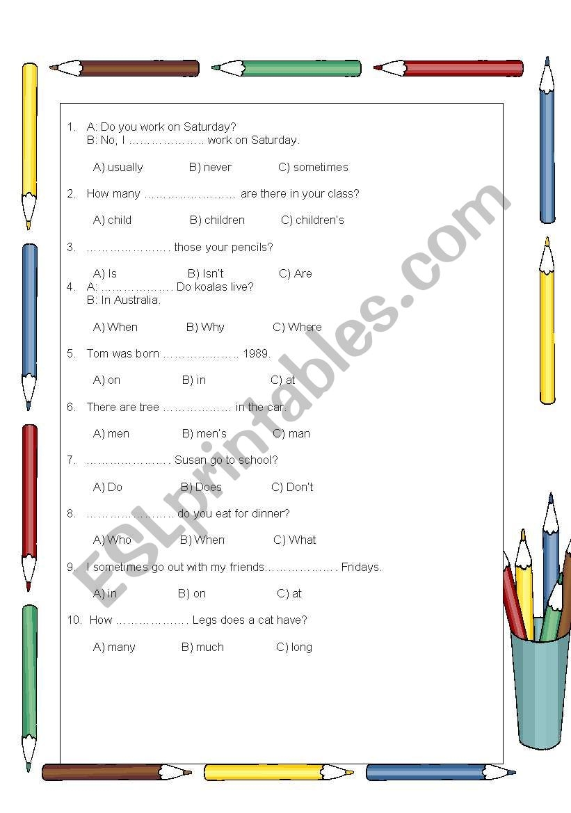 Mixed Grammar Exercises 3 ESL Worksheet By Hasantheteacher