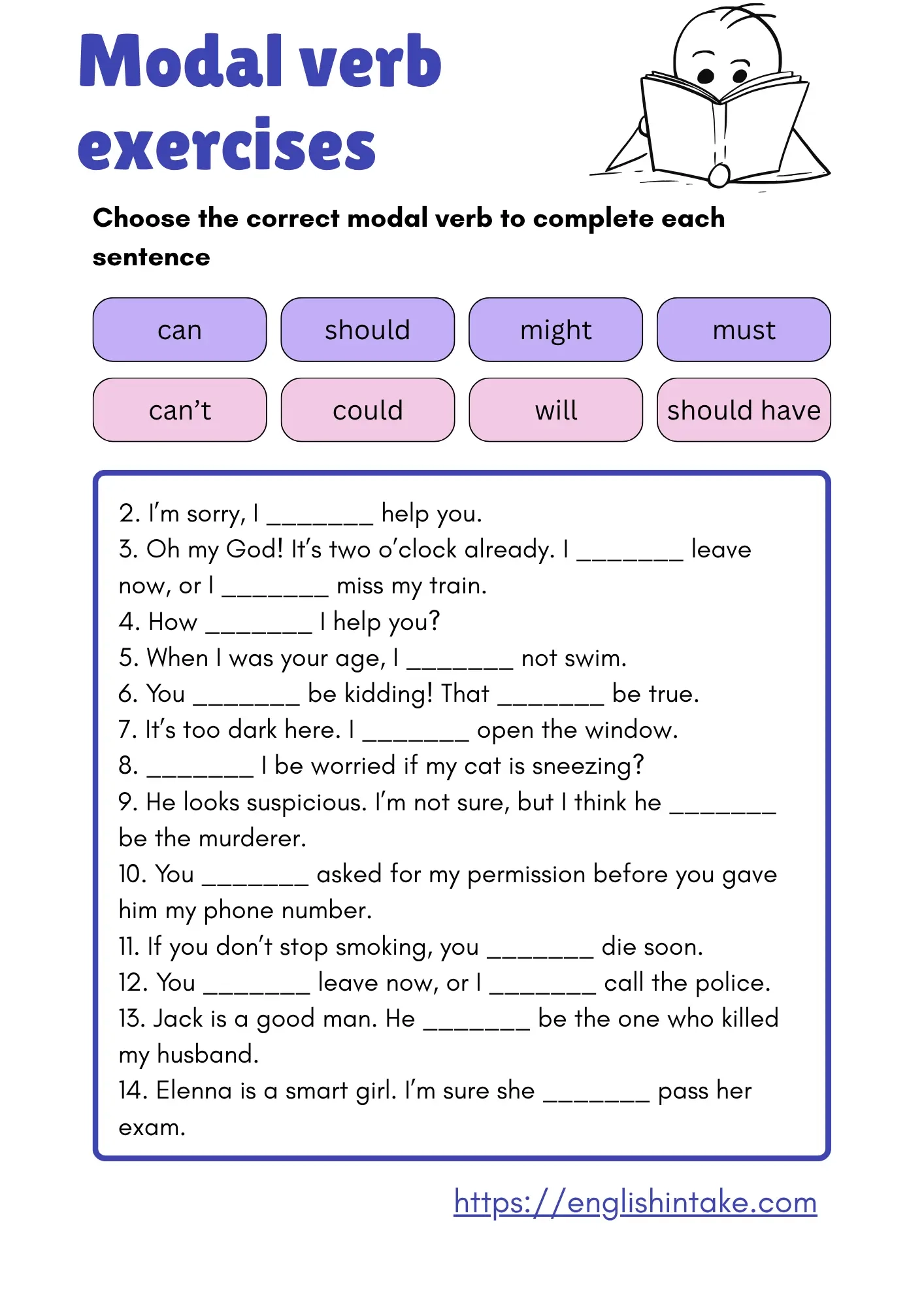 Modals Grammar Worksheet