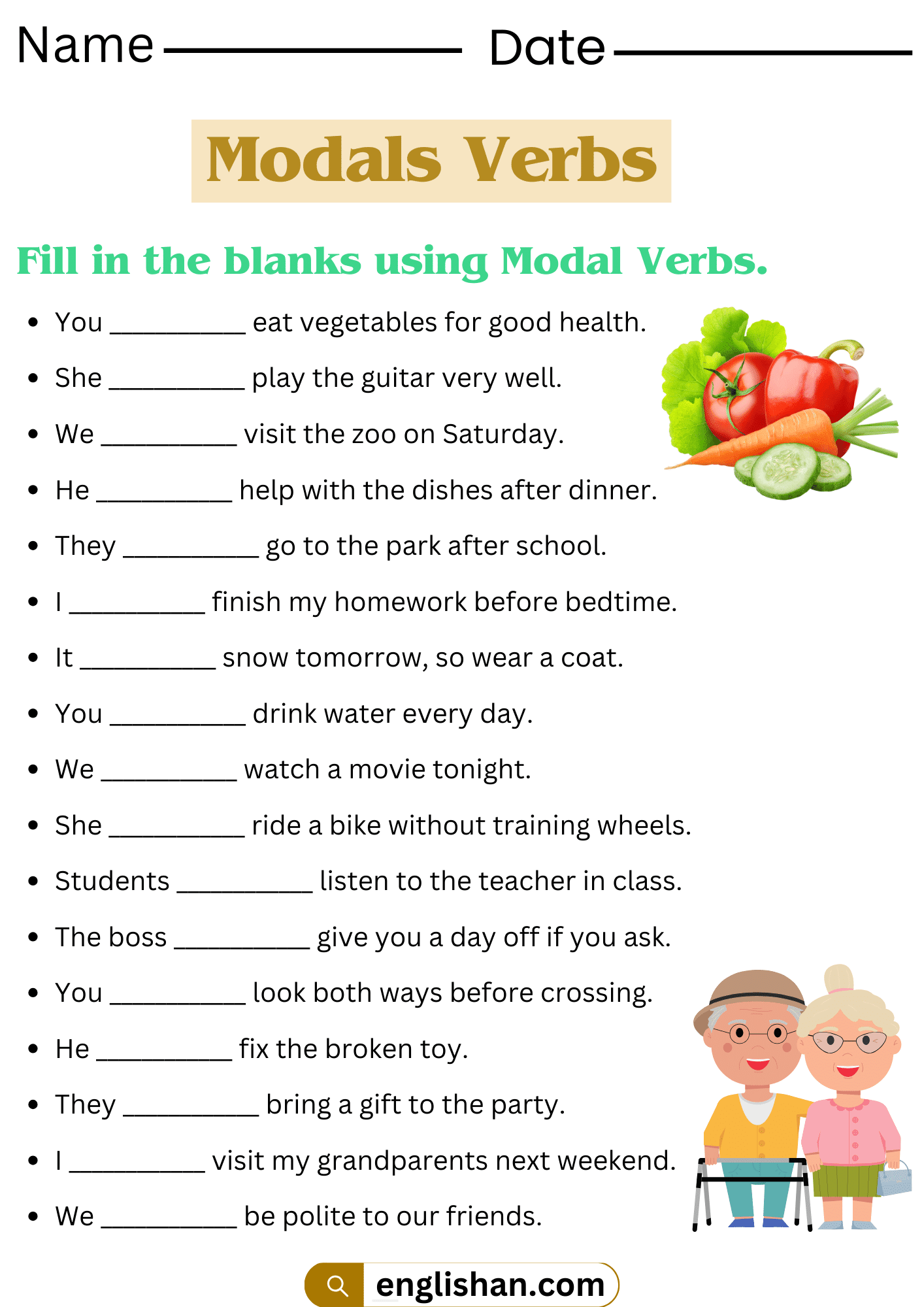 Modals Verbs Exercises With Answers In English Modals Verbs Exercises With Answers In English