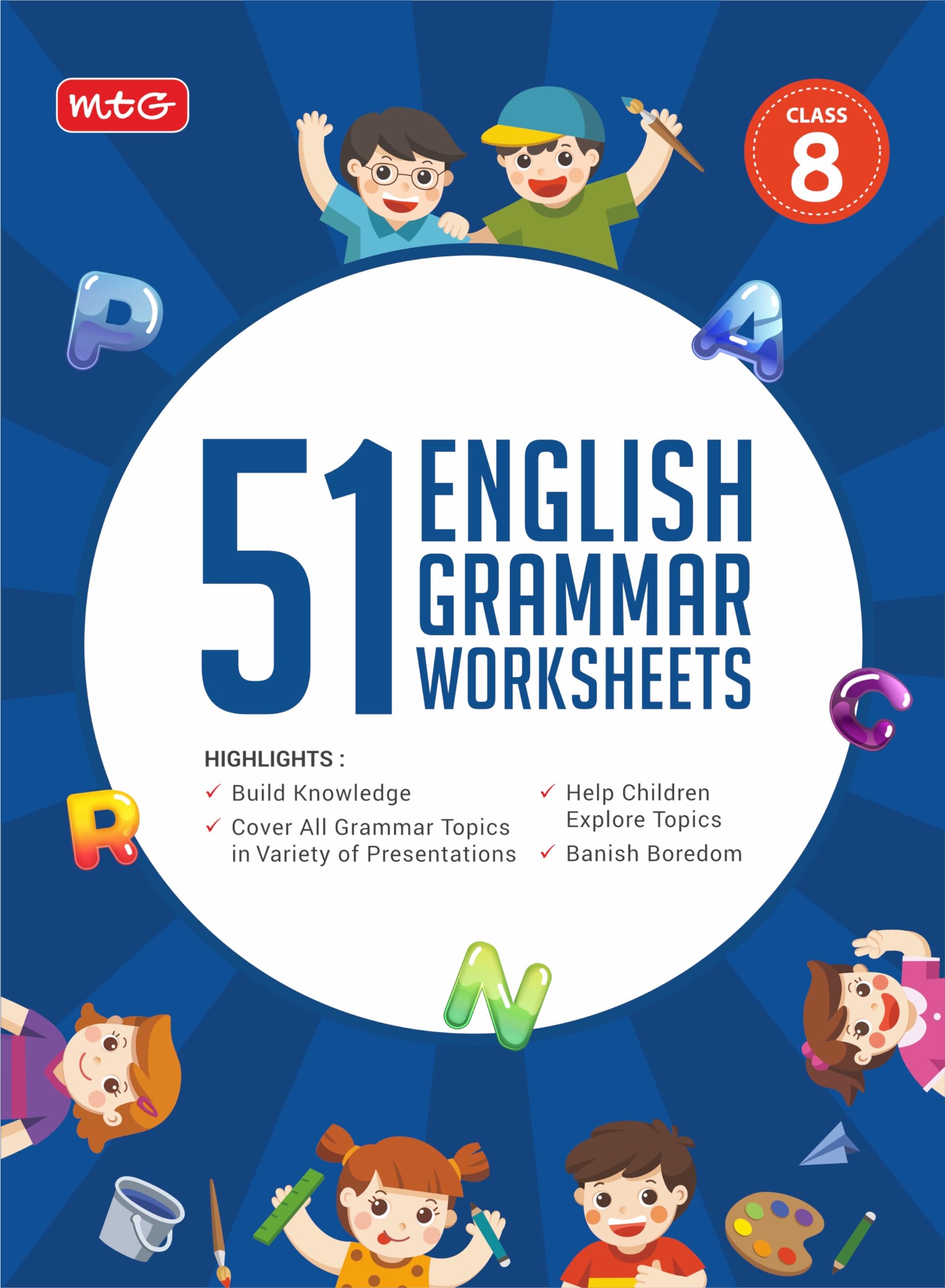 MTG 51 English Grammar Worksheets Class 8 Grammar Work Books To Practice English Concepts In Interactive Way Based On CBSE NCERT MTG Editorial Board Amazon in Books