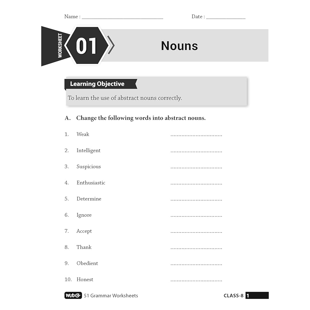 MTG 51 English Grammar Worksheets Class 8 Taiwan Ubuy