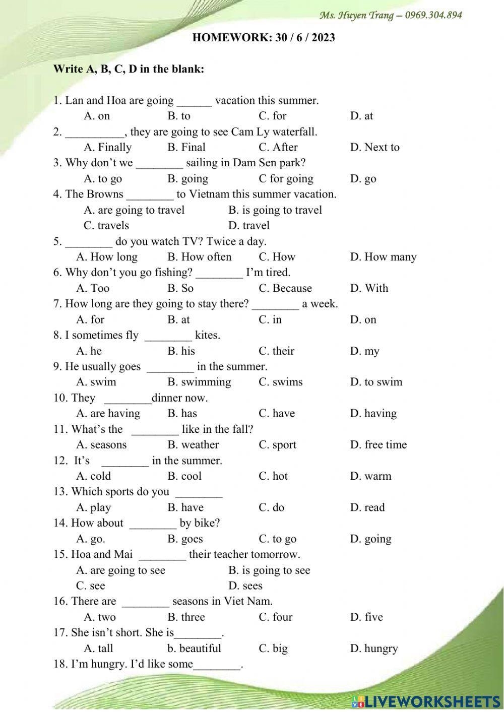 Multiple Choice Free Interactive Worksheets 7079896 Multiple Choice Free Interactive Worksheets 7079896