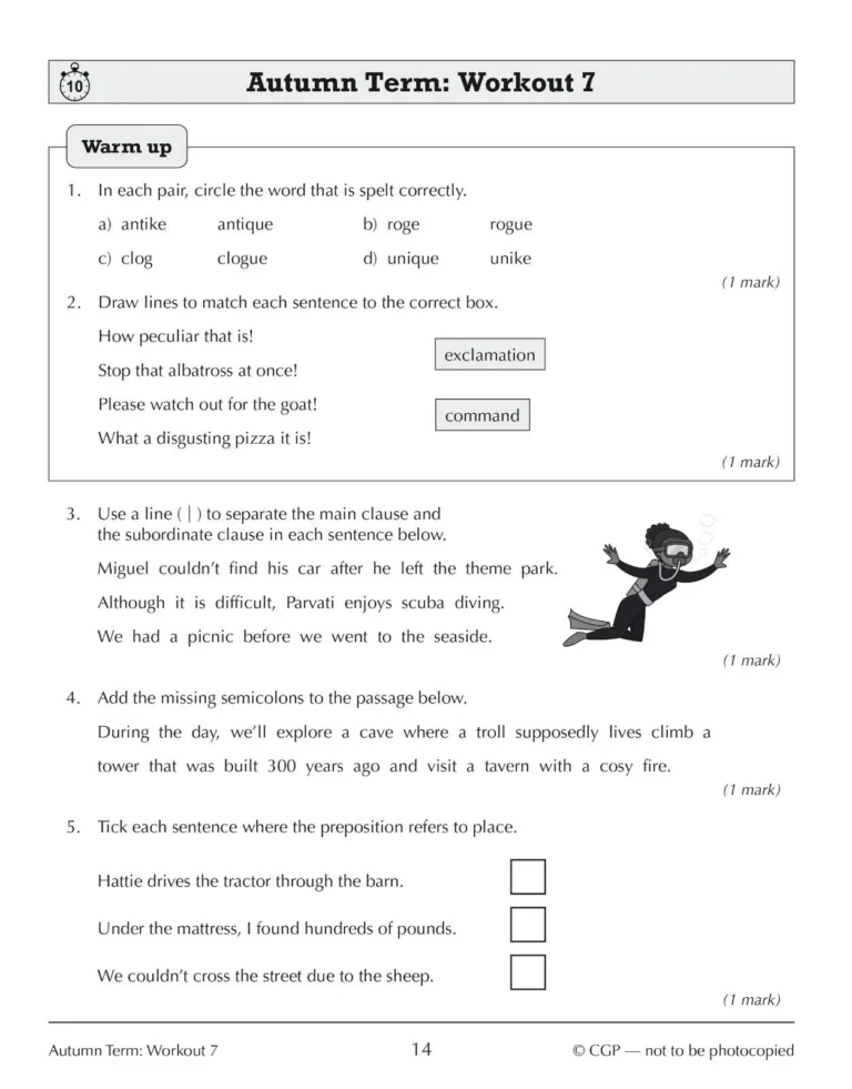 New KS3 English Year 7 Spelling Punctuation Grammar 10 Minute Workouts Books U0026 Goods