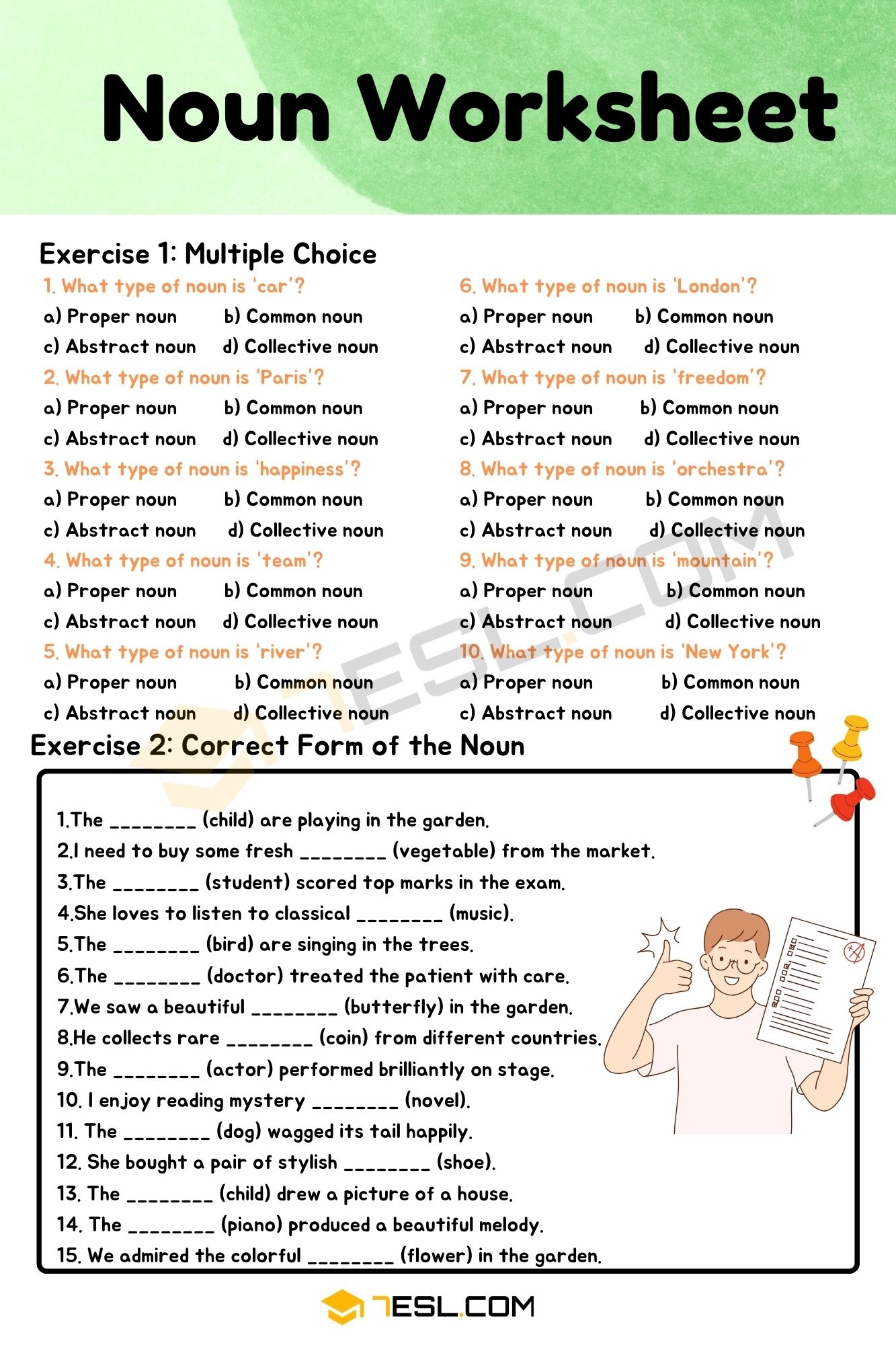 English Grammar Noun Worksheets