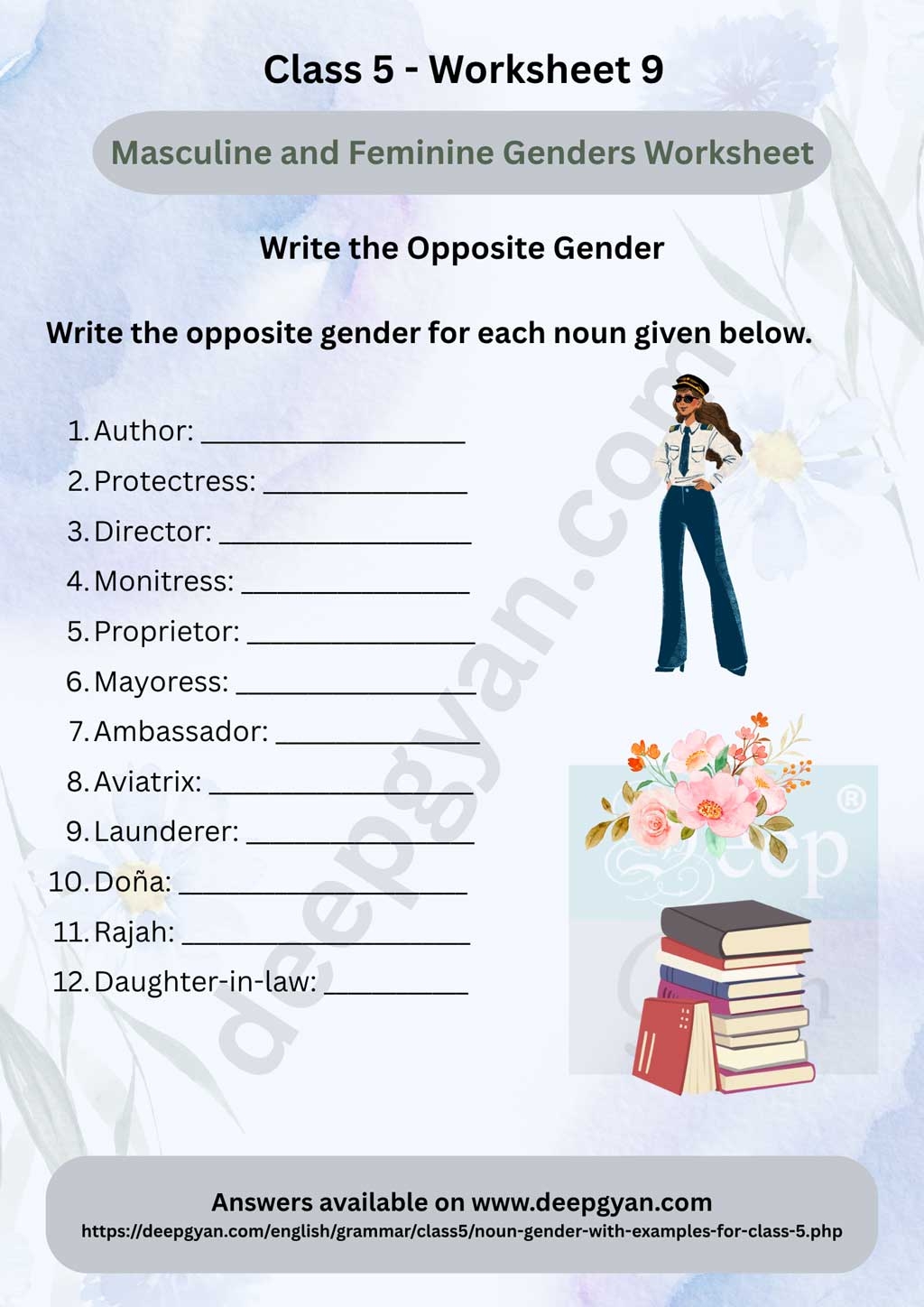 Noun Gender For Class 5 Masculine Feminine Common Neuter