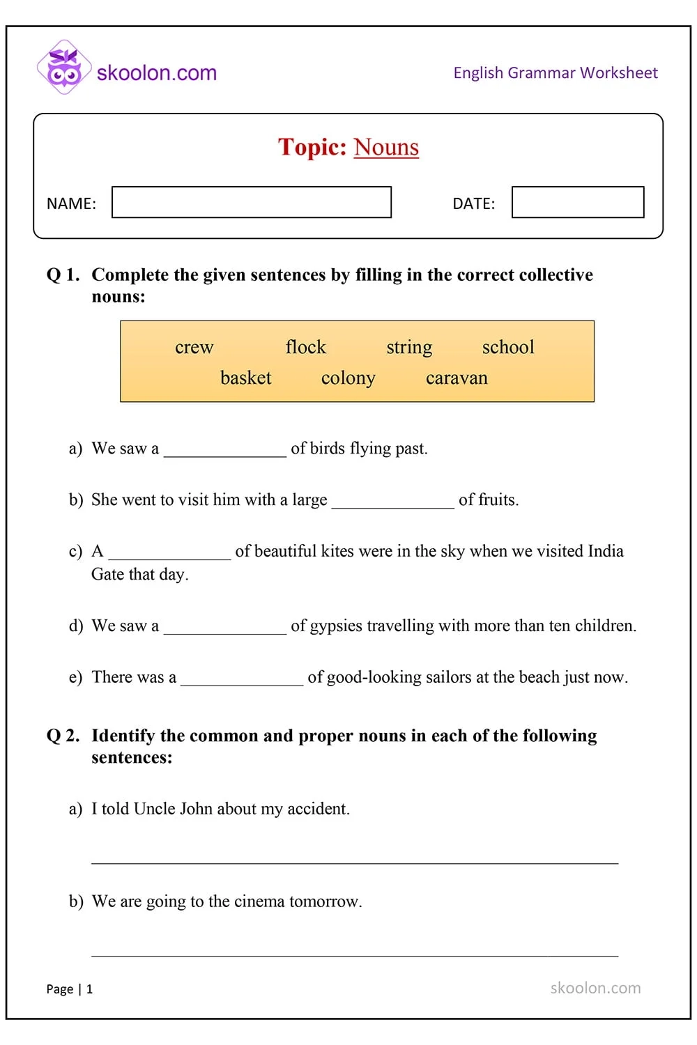 Nouns 4 Skoolon