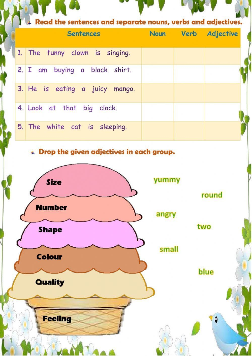 Nouns Verbs An Free Interactive Worksheets 682418