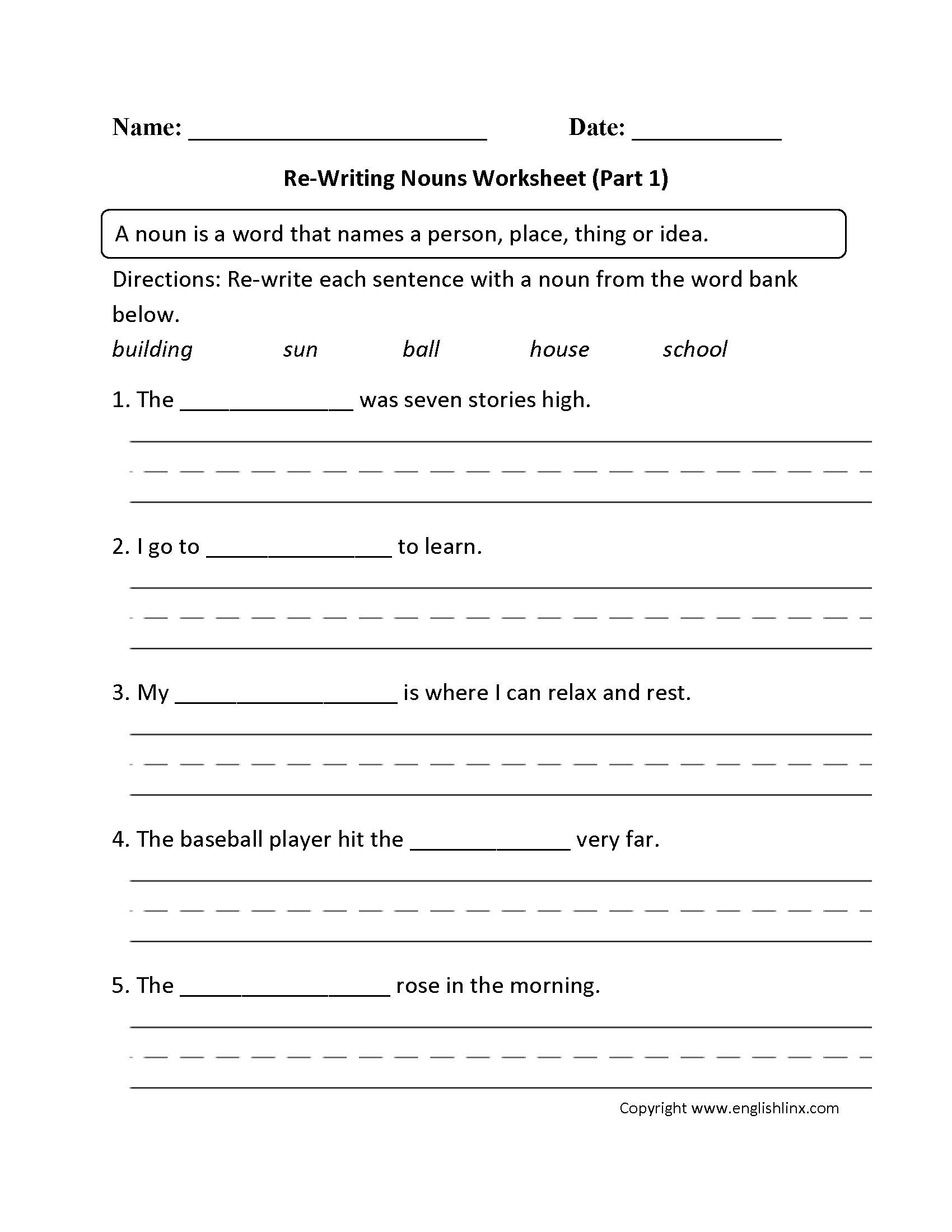 9th Grade Grammar Noun Worksheets 9th Grade Grammar Noun Worksheets
