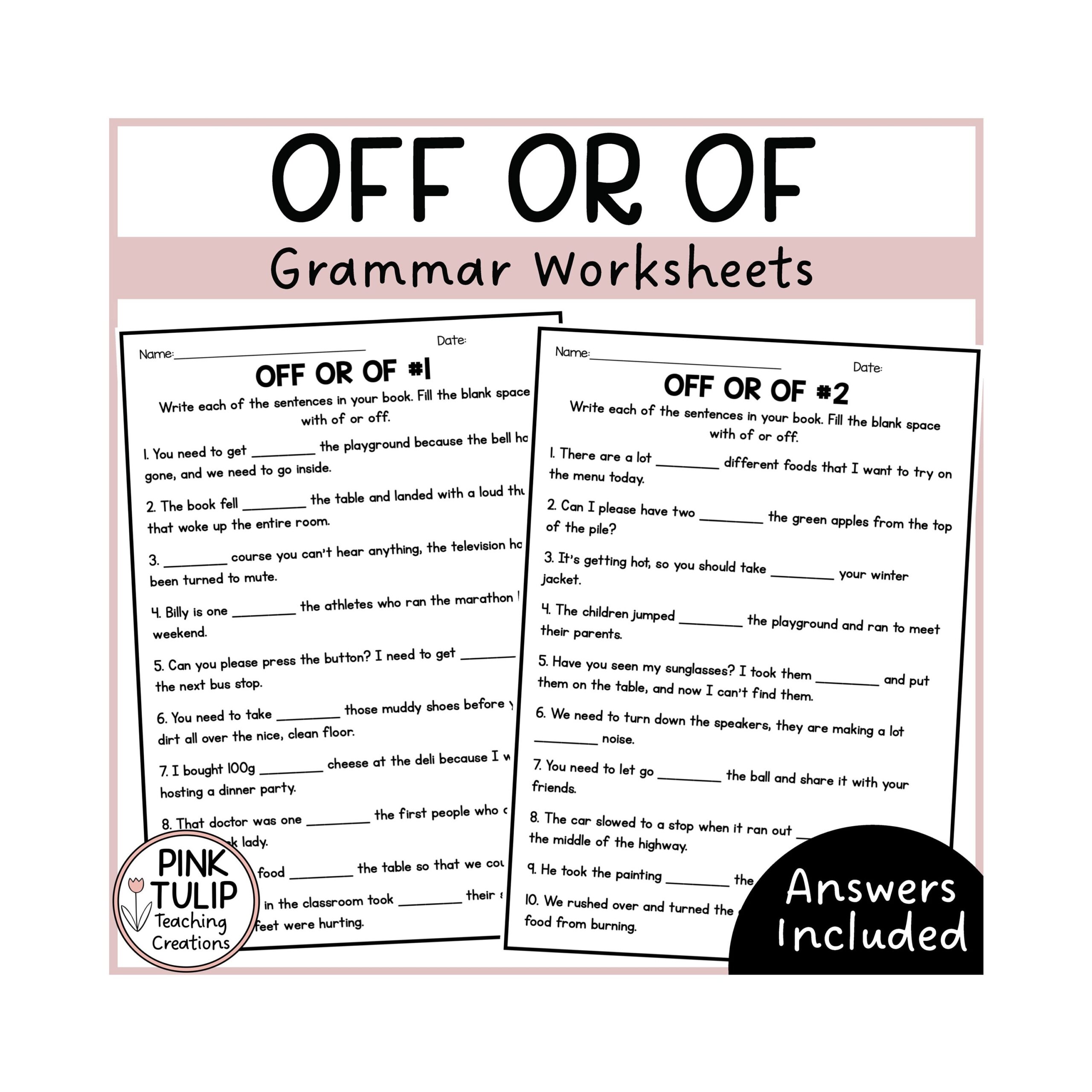 Dol Grammar Worksheets Dol Grammar Worksheets