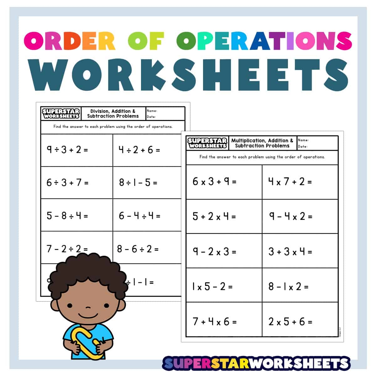 order of operations worksheets superstar worksheets