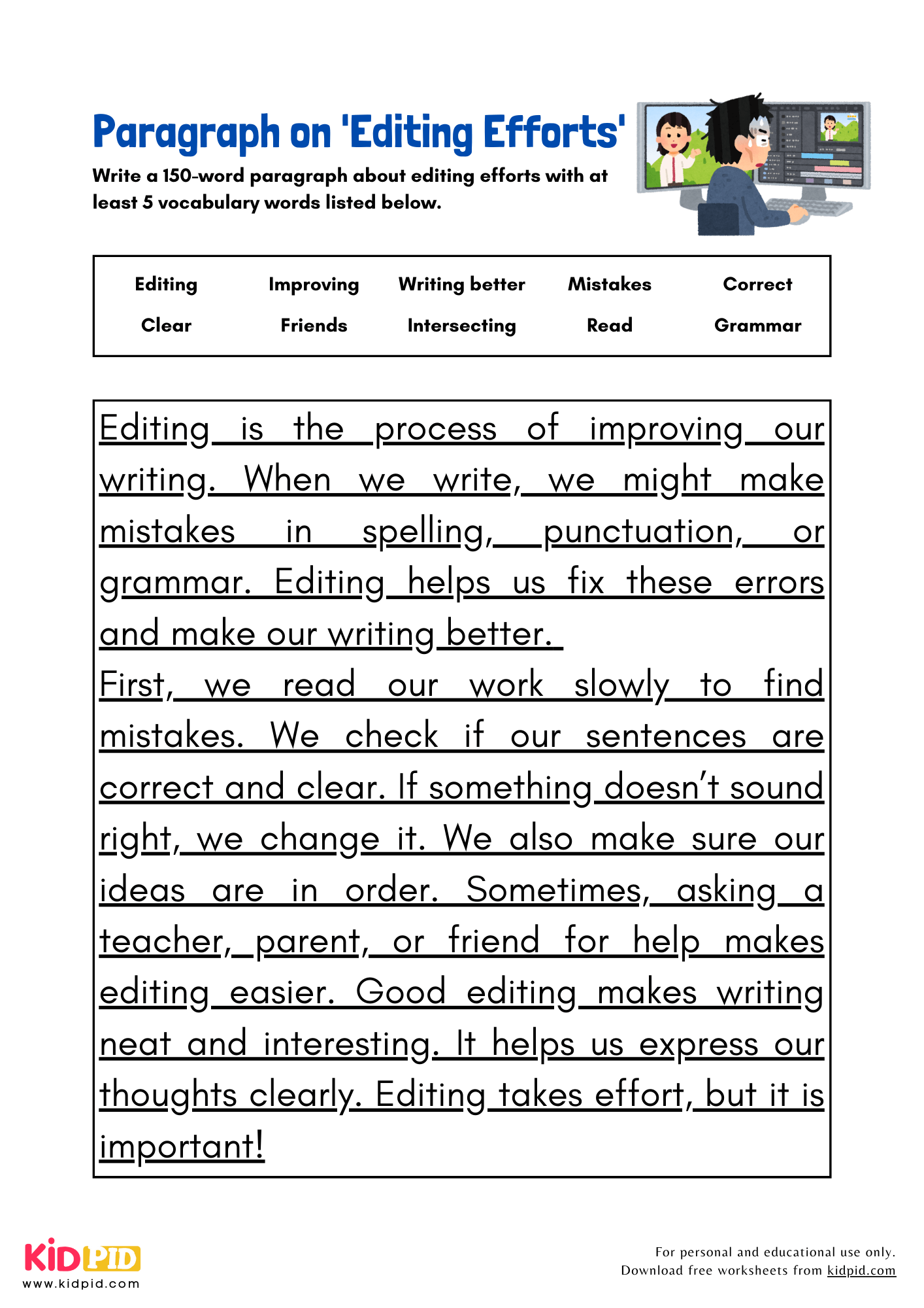 Paragraph On Editing Efforts Kidpid Paragraph On Editing Efforts Kidpid
