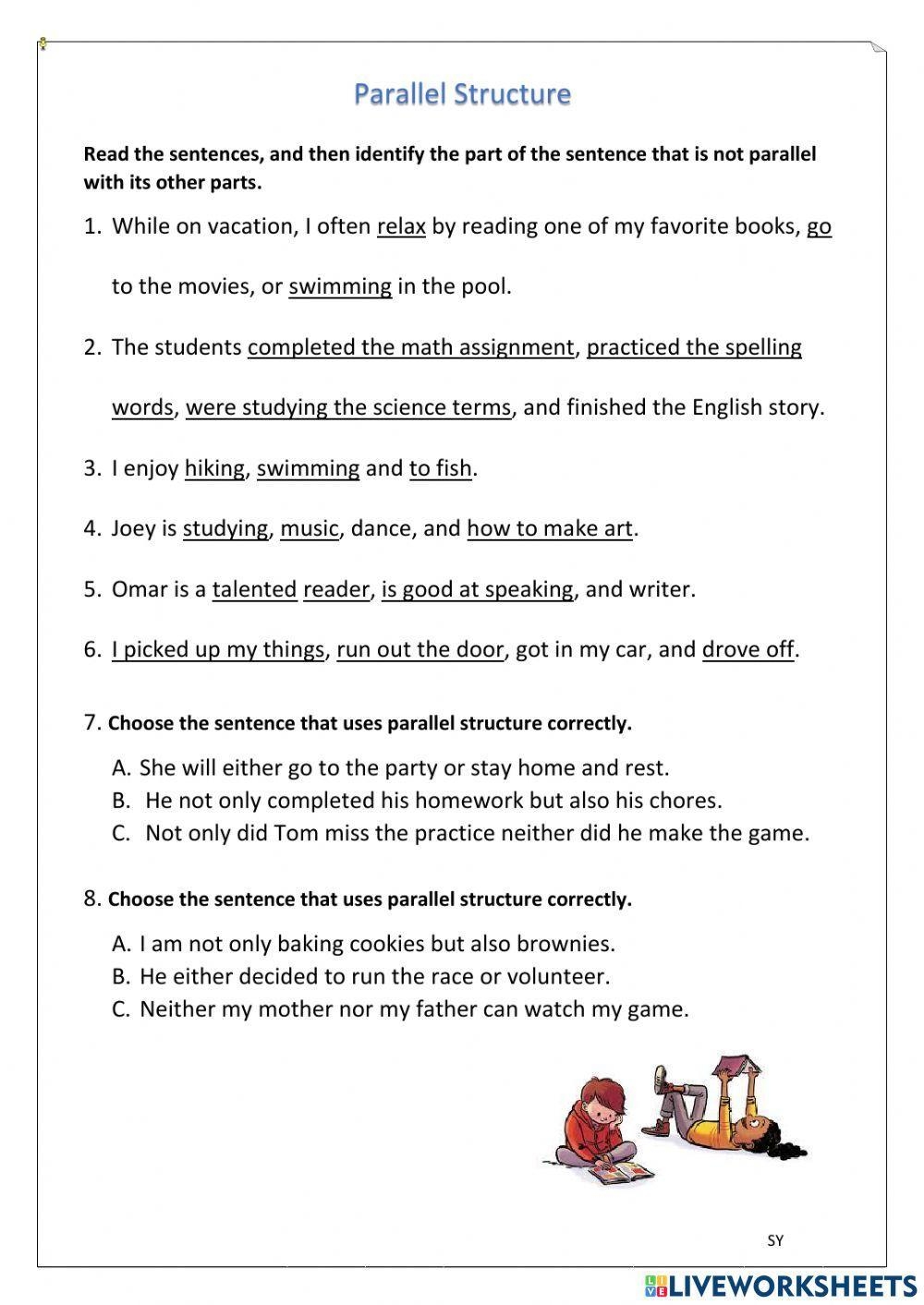 Parallel Struct Free Interactive Worksheets 1644761 Parallel Struct Free Interactive Worksheets 1644761