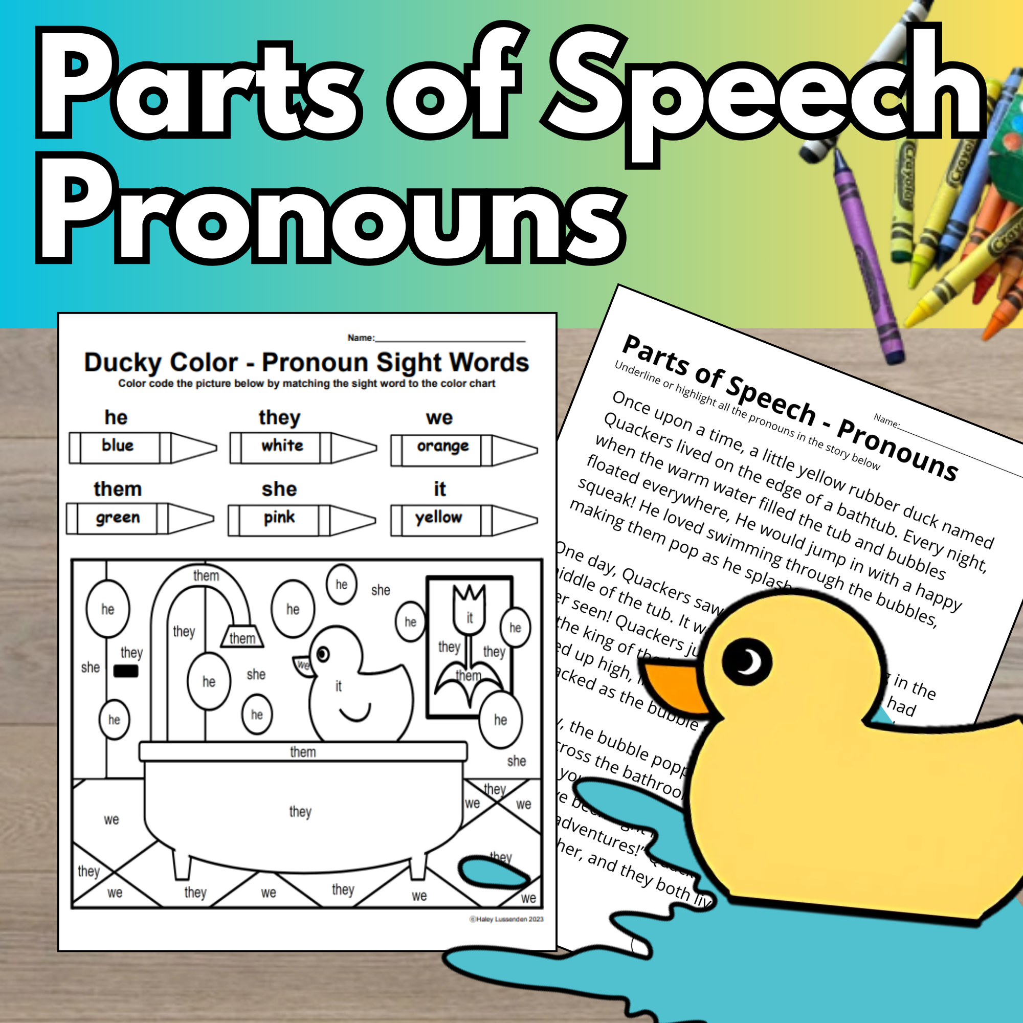 Parts Of Speech Worksheet Pronouns Grammar Practice Kindergarten 1st Grade 2nd Grade Color By Word Ducky Worksheets Classful Parts Of Speech Worksheet Pronouns Grammar Practice Kindergarten 1st Grade 2nd Grade Color By Word Ducky Worksheets Classful