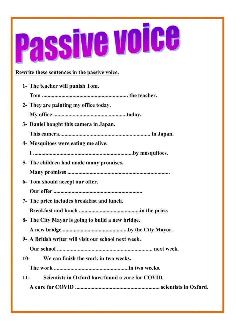Passive Voice Free Interactive Worksheets 393507 Passive Voice Free Interactive Worksheets 393507