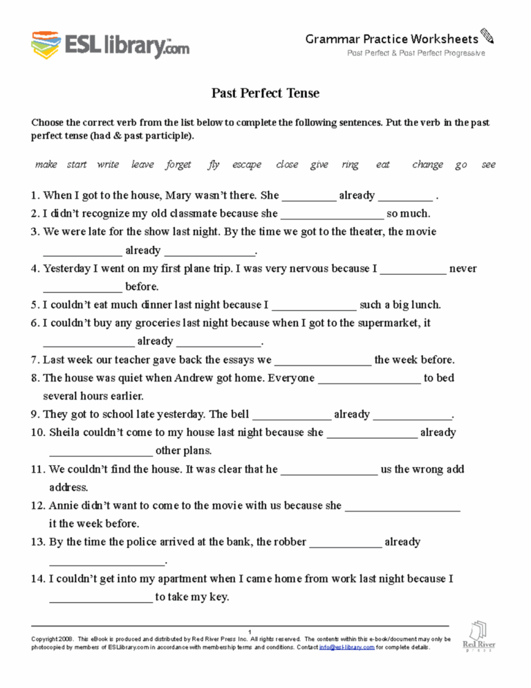 Past Perfect Pdf Grammar Practice Worksheets Past Perfect U0026amp amp Past Perfect Progressive Studocu