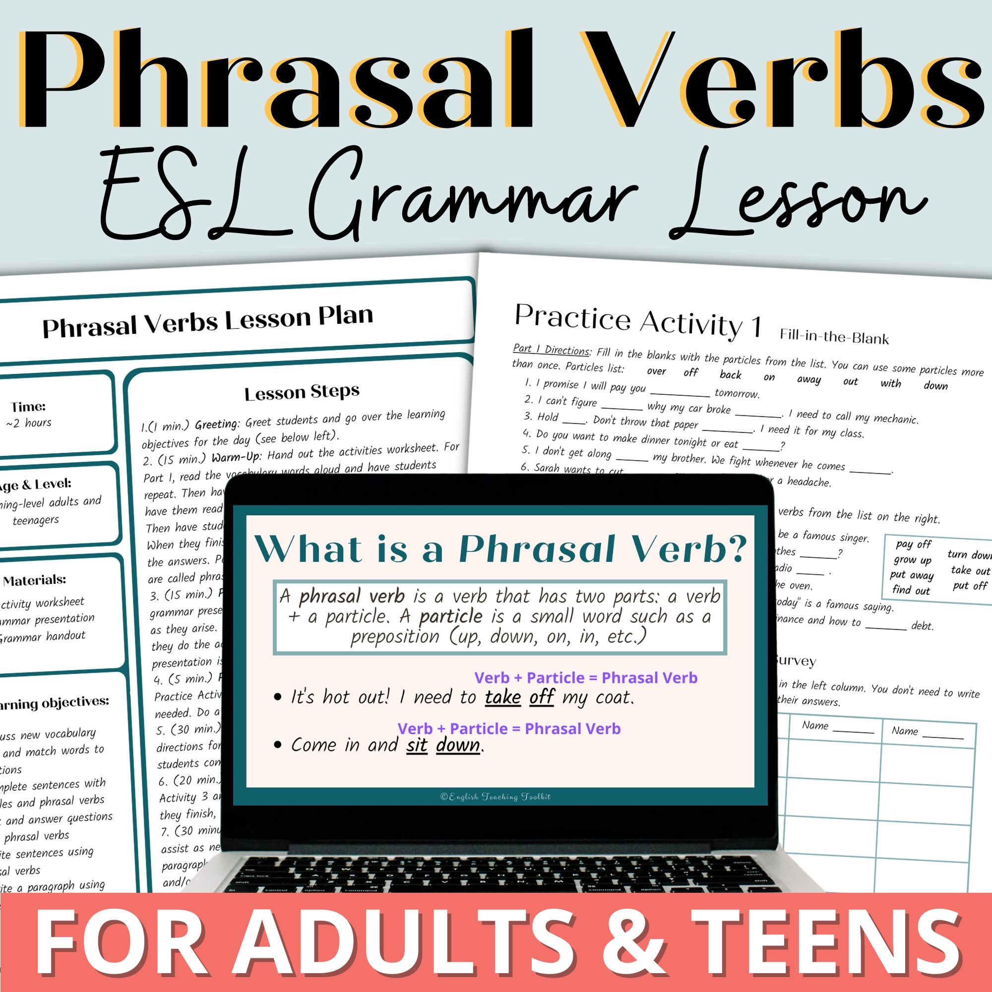 Phrasal Verbs ESL English Grammar Lesson Activities Worksheets For Adults And High School ELL Newcomers Classful Phrasal Verbs ESL English Grammar Lesson Activities Worksheets For Adults And High School ELL Newcomers Classful