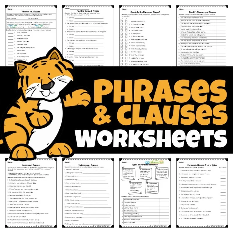 Phrases And Clauses Exercises Free Worksheets For 7th 12th Grade