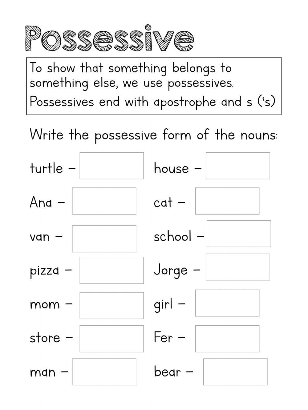 K12reader Grammar Worksheets Plural Possessive