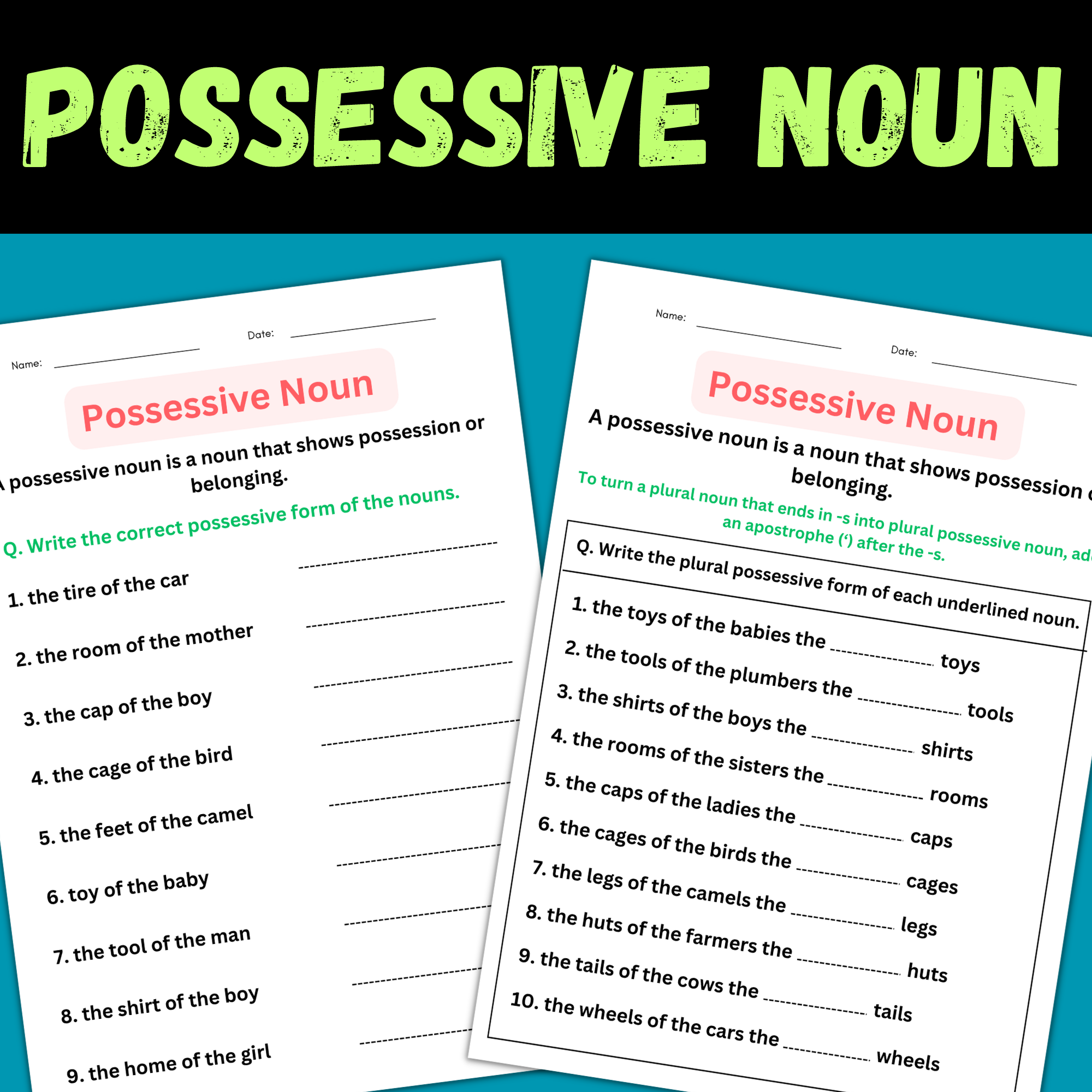 3rd Grade Grammar Worksheets Possessive Nouns 3rd Grade Grammar Worksheets Possessive Nouns