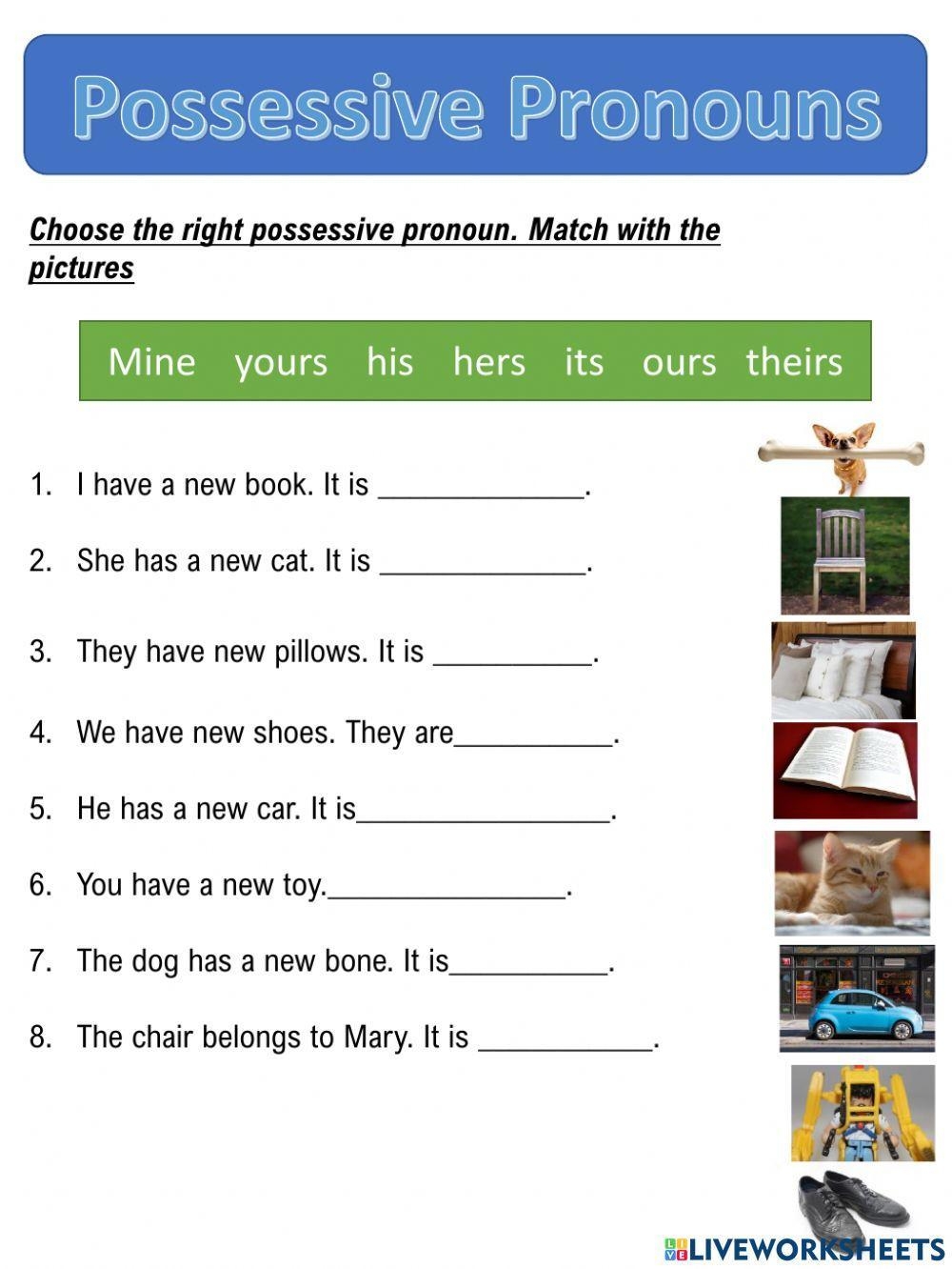 Possessive Pron Free Interactive Worksheets 922952