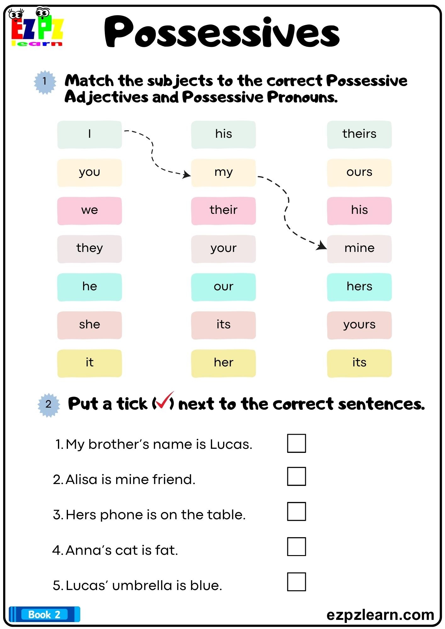 Possessives Ezpzlearn