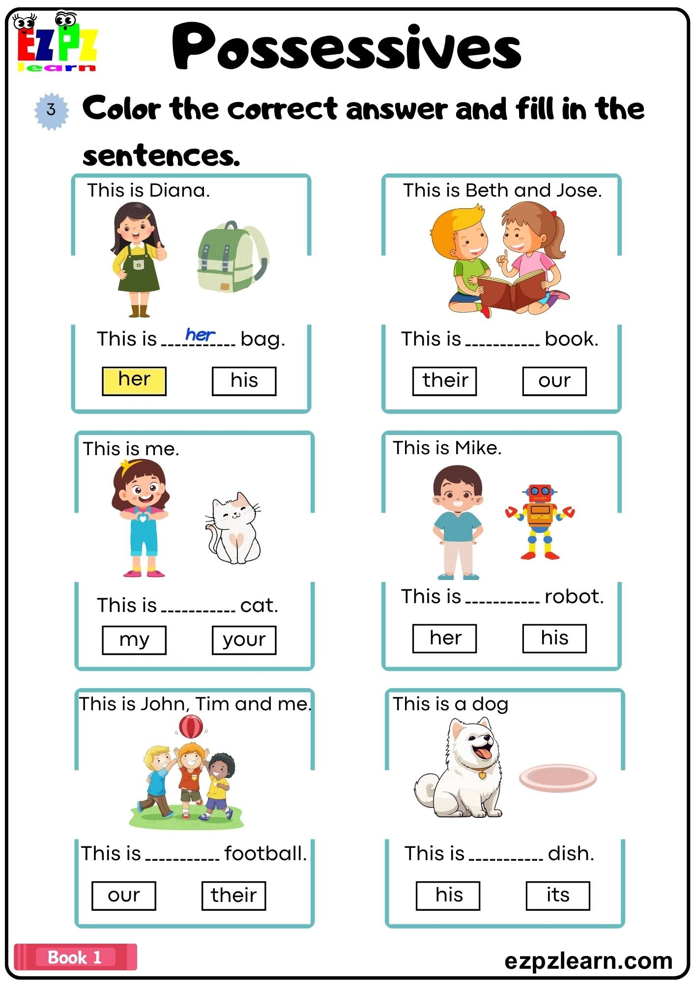 Possessives Ezpzlearn