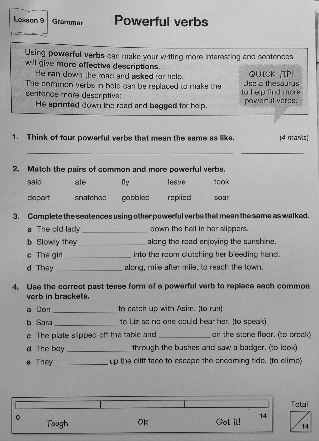 Powerful Verbs English Homework BSAK Year 4 Powerful Verbs English Homework BSAK Year 4