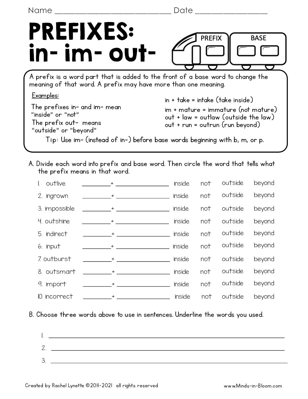 Grammar Worksheet Prefixes Im And In Grammar Worksheet Prefixes Im And In