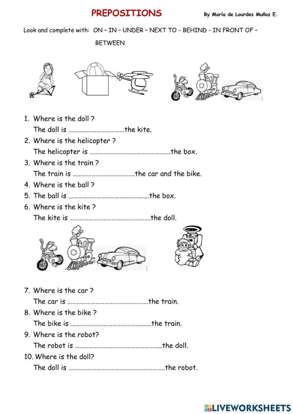 Prepositions Free Interactive Worksheets 1938717