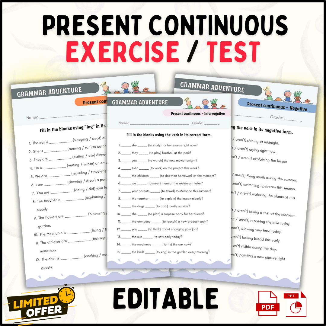 Present Continuous Adventure Simple And Engaging Grammar Exercises Present Continuous Adventure Simple And Engaging Grammar Exercises