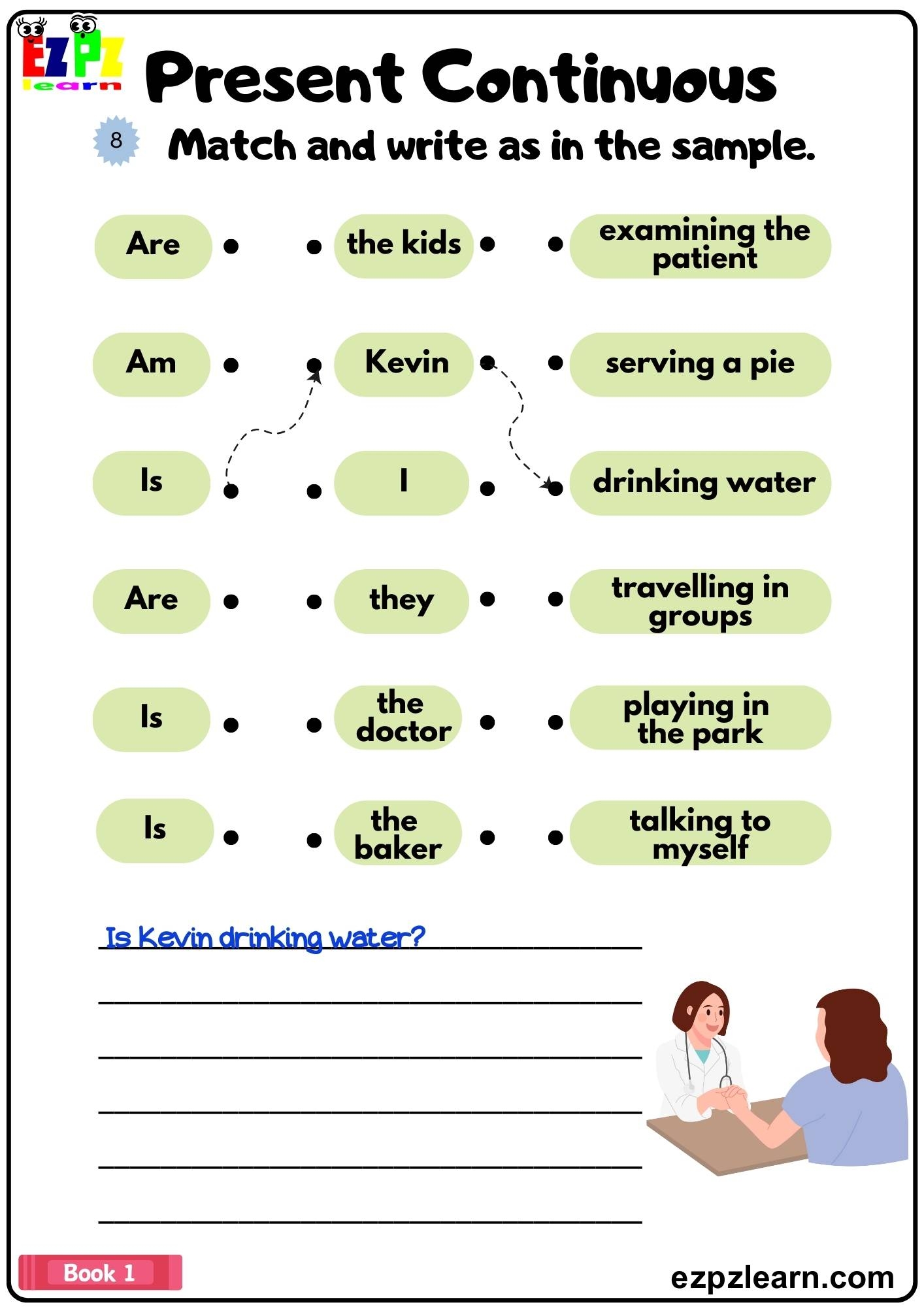 Present Continuous Match And Write The Sentences Grammar Worksheet Present Continuous Match And Write The Sentences Grammar Worksheet