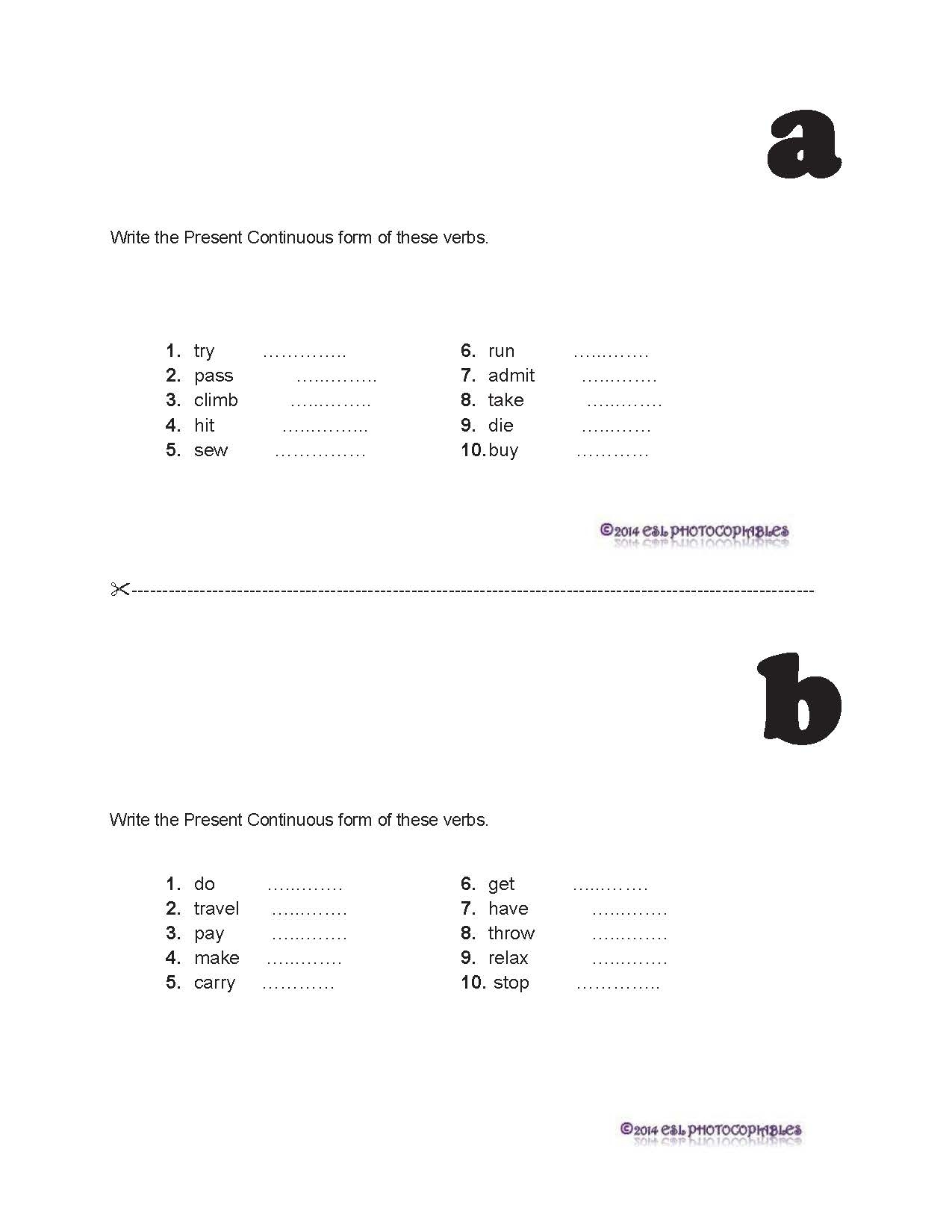 Present Continuous Spelling Worksheet Photocopiables Present Continuous Spelling Worksheet Photocopiables