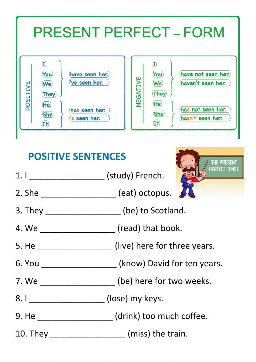 Present Perfect ESL Worksheets 541385