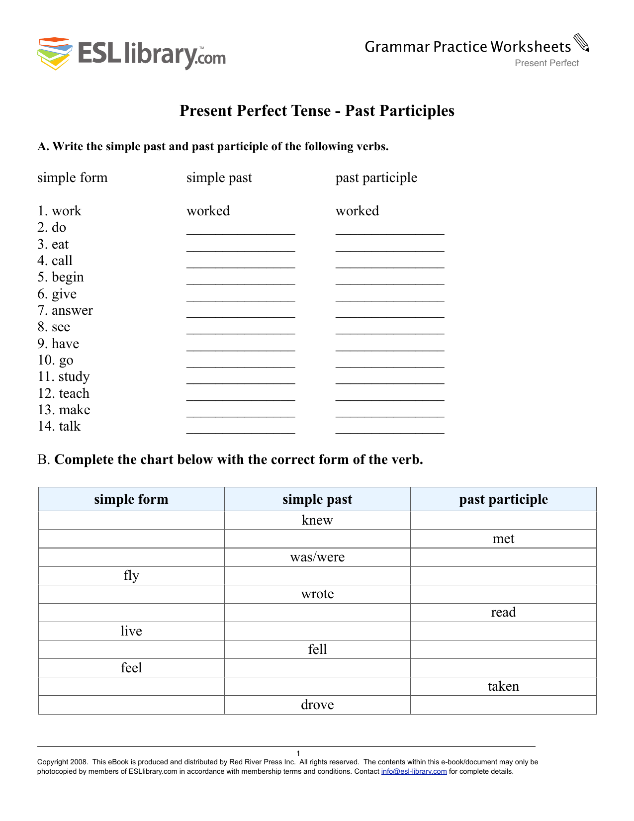Present Perfect Grammar Practice